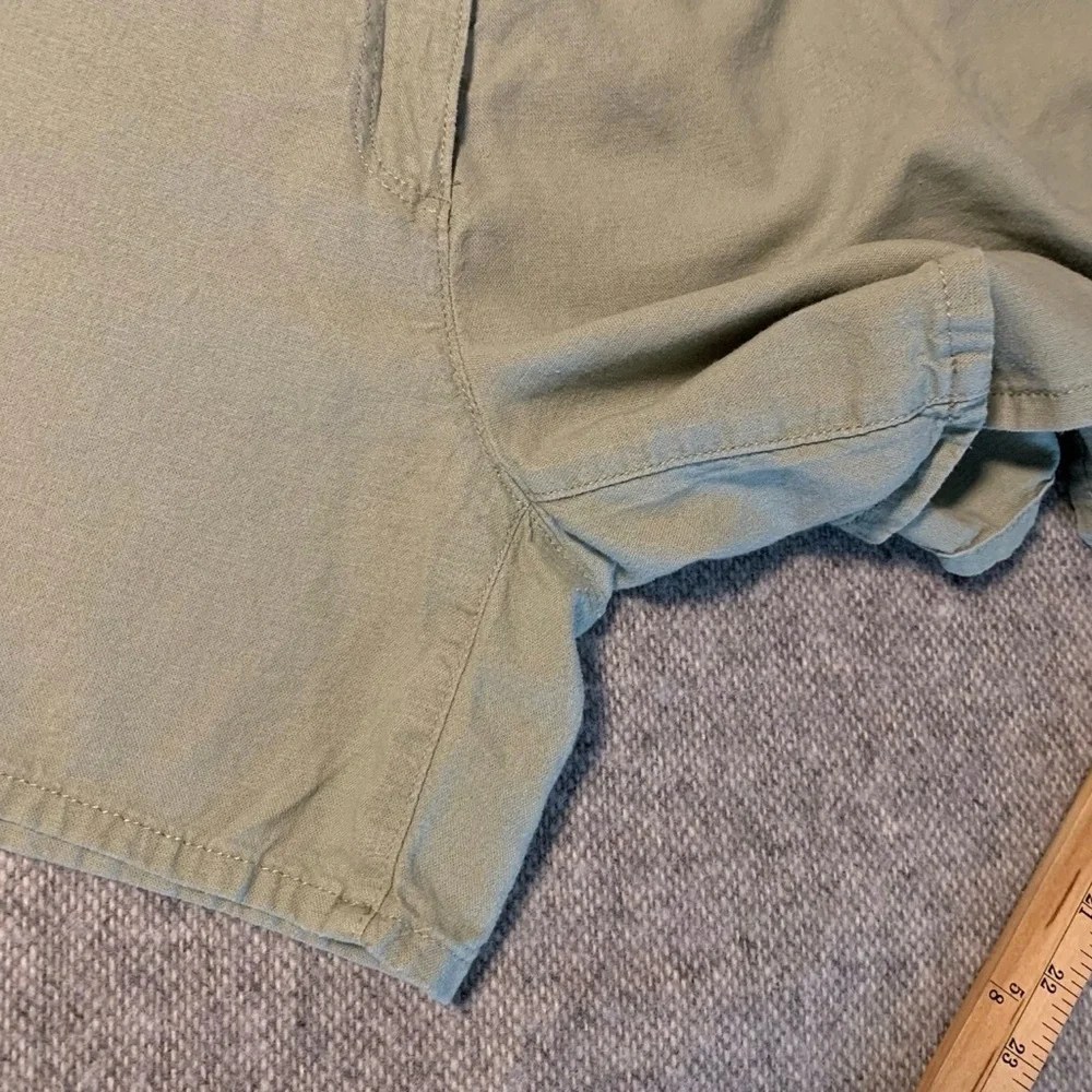 H&M Women's Shorts High Waist Linen Blend Light Green XL
